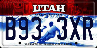 UT license plate B933XR