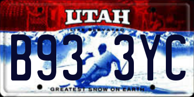 UT license plate B933YC