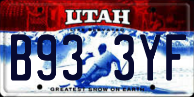 UT license plate B933YF