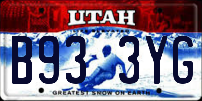 UT license plate B933YG