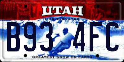 UT license plate B934FC