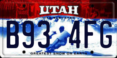 UT license plate B934FG