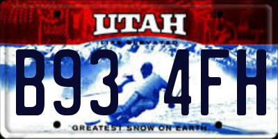 UT license plate B934FH