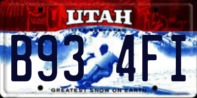 UT license plate B934FI