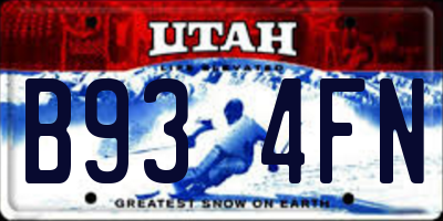 UT license plate B934FN