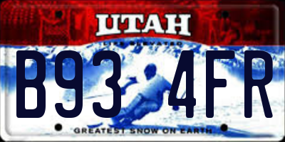 UT license plate B934FR