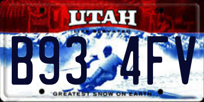UT license plate B934FV