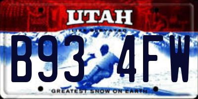 UT license plate B934FW