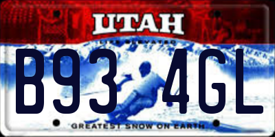 UT license plate B934GL