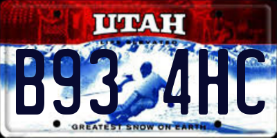 UT license plate B934HC