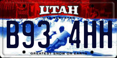 UT license plate B934HH