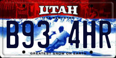 UT license plate B934HR