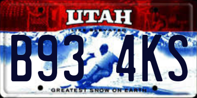 UT license plate B934KS