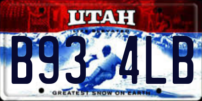 UT license plate B934LB