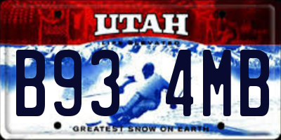 UT license plate B934MB