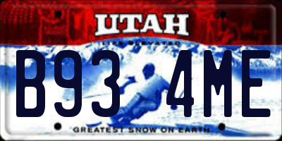 UT license plate B934ME