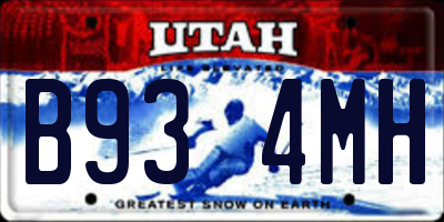 UT license plate B934MH