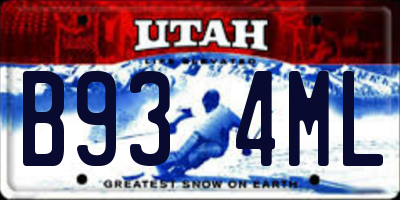 UT license plate B934ML