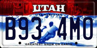 UT license plate B934MO