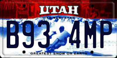 UT license plate B934MP