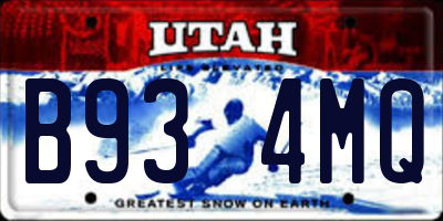 UT license plate B934MQ