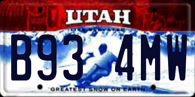 UT license plate B934MW