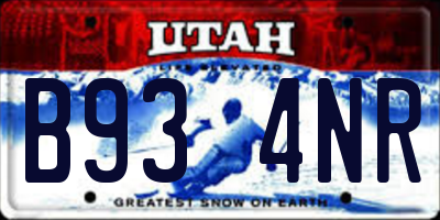 UT license plate B934NR