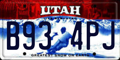 UT license plate B934PJ