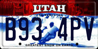 UT license plate B934PV