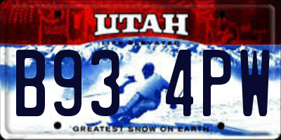 UT license plate B934PW
