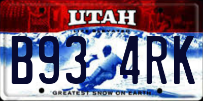 UT license plate B934RK