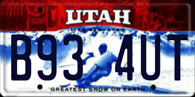 UT license plate B934UT
