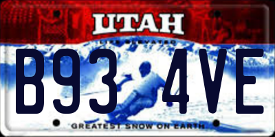 UT license plate B934VE