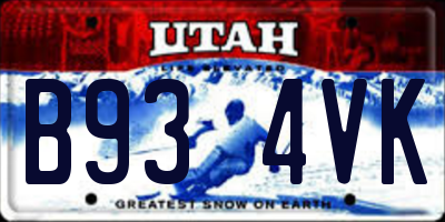 UT license plate B934VK