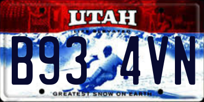 UT license plate B934VN