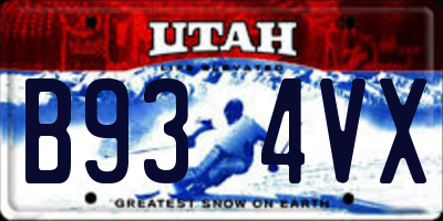 UT license plate B934VX