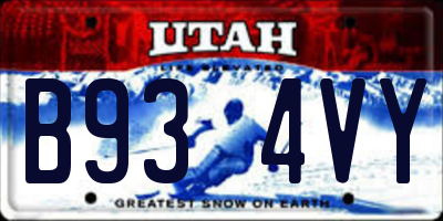 UT license plate B934VY