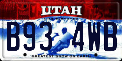UT license plate B934WB