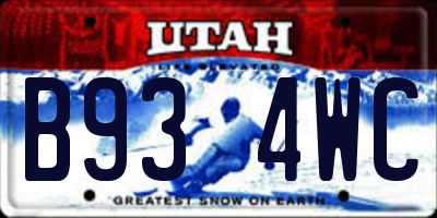 UT license plate B934WC
