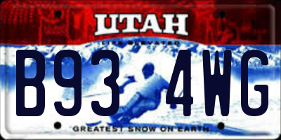 UT license plate B934WG