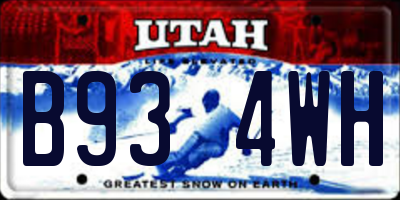 UT license plate B934WH