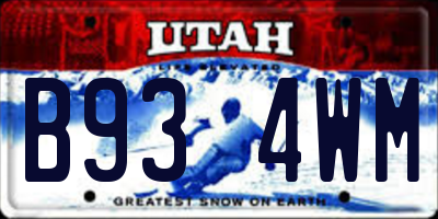 UT license plate B934WM
