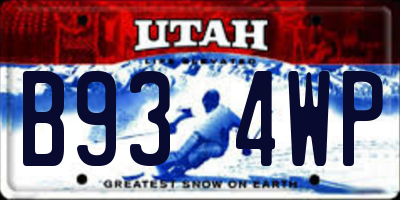 UT license plate B934WP