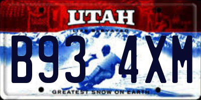 UT license plate B934XM