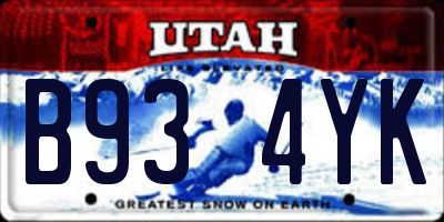UT license plate B934YK