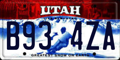 UT license plate B934ZA