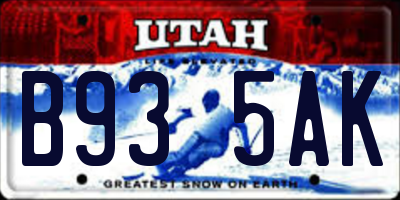 UT license plate B935AK