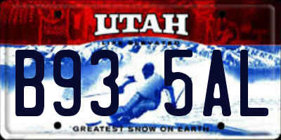 UT license plate B935AL
