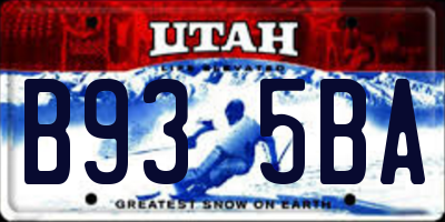UT license plate B935BA