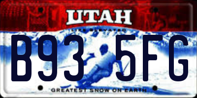 UT license plate B935FG